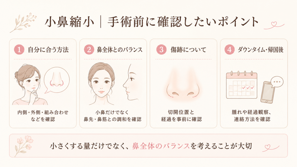 小鼻縮小を受ける前に確認したいポイント