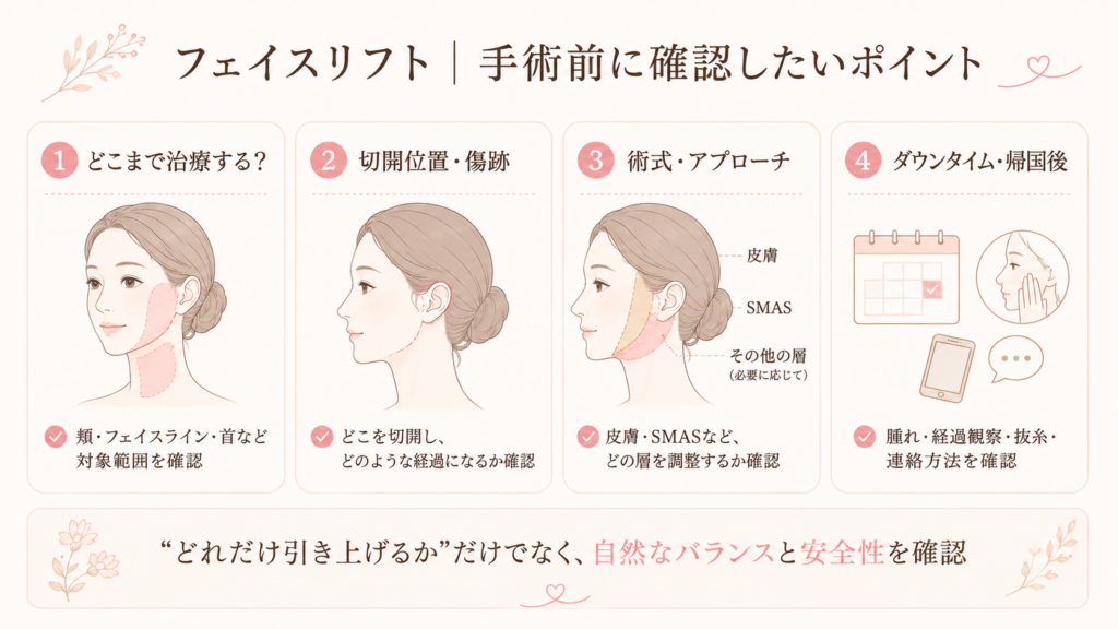 フェイスリフトを受ける前に確認したいポイント
