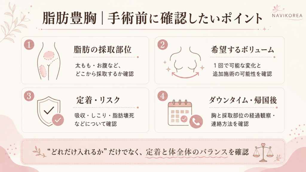 脂肪豊胸を受ける前に確認したいポイント