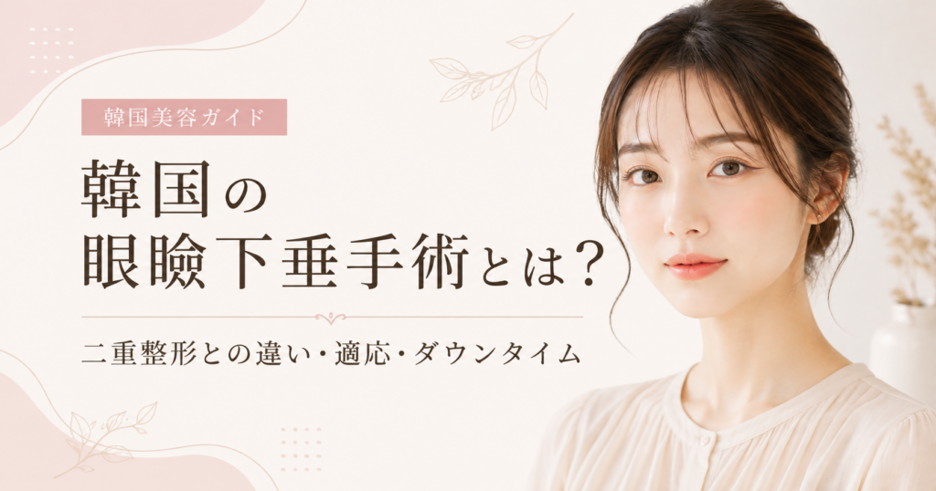 韓国の眼瞼下垂手術とは？二重整形との違い・適応・ダウンタイムを解説