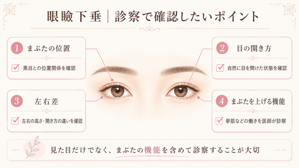 眼瞼下垂の診察で確認したいポイント