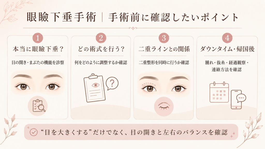 眼瞼下垂手術を受ける前に確認したいポイント