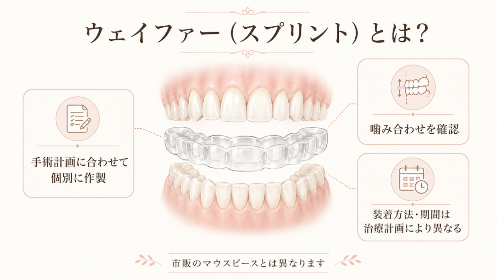 ウェイファー（スプリント）とは｜両顎手術後の噛み合わせを確認する装置