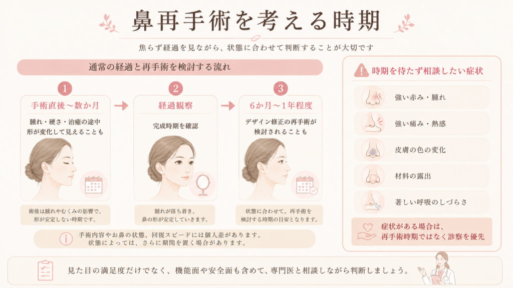 鼻再手術を考える時期｜経過観察と早めに相談したい症状