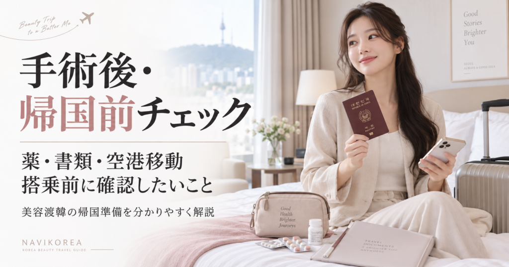 韓国美容・手術後の帰国前チェック｜薬・書類・空港移動・搭乗前に確認したいこと