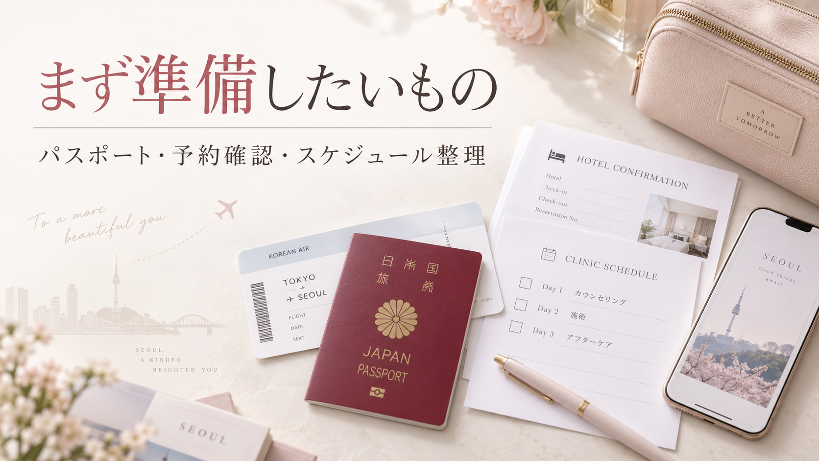 韓国美容 渡韓前の準備と持ち物