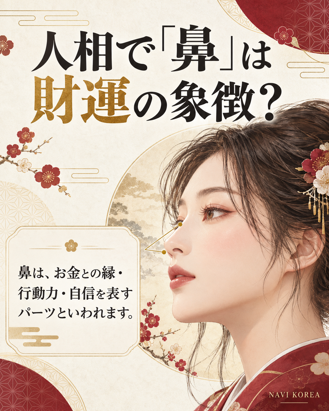 人相で鼻は財運の象徴?